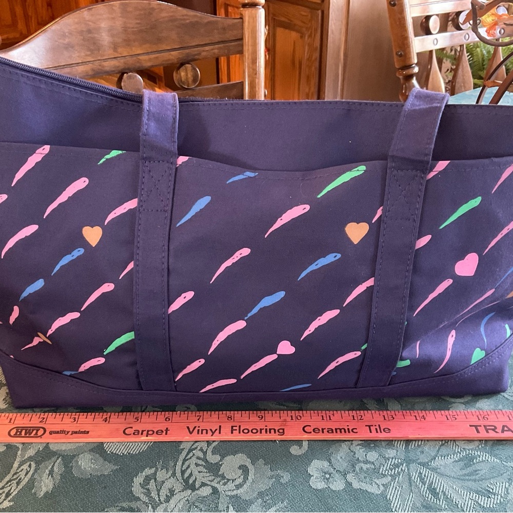 New Bag/Tote Navy Blue, Pink and Green Hearts